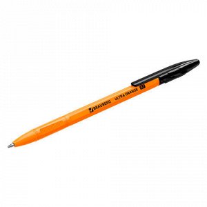 Ручка шариковая BRAUBERG "ULTRA ORANGE", ЧЕРНАЯ, узел 0,7 мм