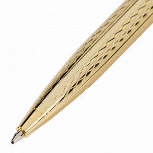 Ручка подарочная шариковая GALANT "Graven Gold", корпус золотистый с гравировкой, золотистые детали, пишущий узел 0,7 мм, синяя, 140466