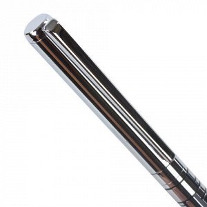Ручка подарочная шариковая GALANT "Basel", корпус серебристый с черным, хромированные детали, пишущий узел 0,7 мм, синяя, 141665