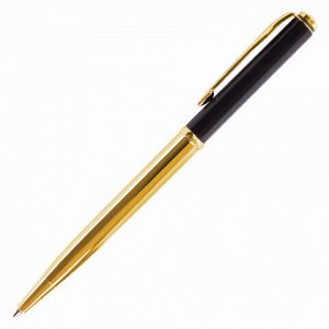 Ручка подарочная шариковая GALANT "ARROW GOLD", корпус черный/золотистый, детали золотистые, узел 0,7 мм, синяя, 143523