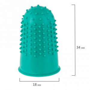 Напальчники резиновые с отверстиями, КОМПЛЕКТ 10 шт., диаметр 18 мм, зеленые, STAFF "EVERYDAY", 227964