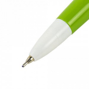 Ручка шариковая масляная автоматическая STAFF "OBP-253", СИНЯЯ, корпус ассорти, узел 0,7 мм, линия письма 0,35 мм, 142970