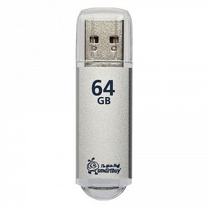 Флеш-диск 64 GB, SMARTBUY V-Cut, USB 3.0, металлический корпус, серебристый, SB64GBVC-S3