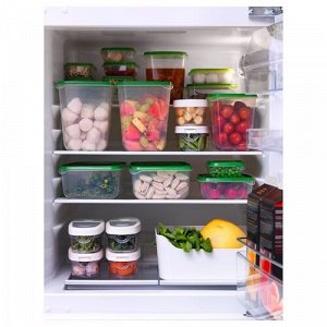 PRUTA, Контейнеры для пищевых продуктов, набор из 17 штук, прозрачные/зеленые