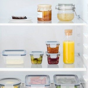 IKEA 365+, Контейнер для пищевых продуктов с крышкой, квадратный/стеклянный, 180 мл/ 3 шт