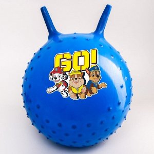 Мяч прыгун массажный с рожками Paw Patrol "GO" d=45 см, вес 350 гр, цвета МИКС