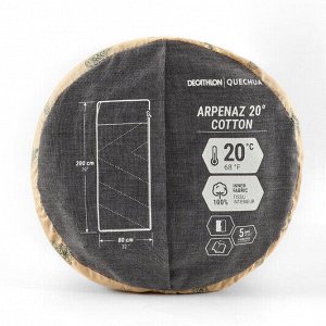 Спальный мешок из хлопка для кемпинга – arpenaz 20°