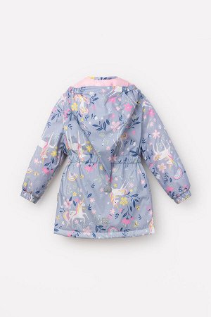 Куртка(Весна-Лето)+girls (серо-голубой, единороги в цветах)