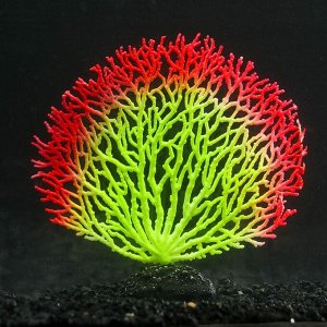 Декоративный коралл "Горгонария" силиконовый, светящийся, 3 х 13,5 х 15 см, красный 7108850
