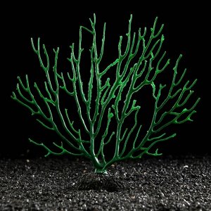 Декоративный коралл Горгонария силиконовый, светящийся, 4 х 21 х 23 см, зелёный