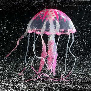 Декор для аквариума "Медуза" силиконовая, с неоновым эффектом, 10 х 10 х 20,5 см, розовая 7108871