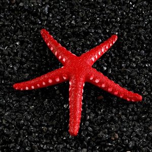 Декор для аквариума "Звезда" силиконовая, с неоновым эффектом, 10 х 10,5 х 1,5 см, красная