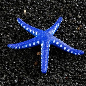 Декор для аквариума "Звезда" силиконовая, с неоновым эффектом, 10 х 10,5 х 1,5 см, синяя