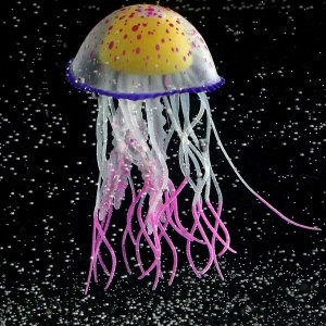 Декор для аквариума "Медуза", силиконовая, с неоновым эффектом, 6,5 х 6,5 х 11,5 см, фиолето   71088 7108878