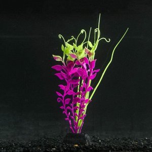 Растение силиконовое аквариумное, светящееся в темноте, 11 х 18 см, фиолетовое 7108785