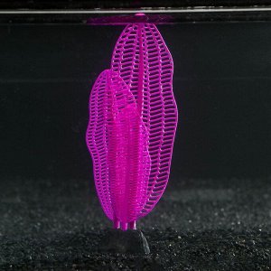Растение силиконовое аквариумное, светящееся в темноте, 6 х 19 см, фиолетовое