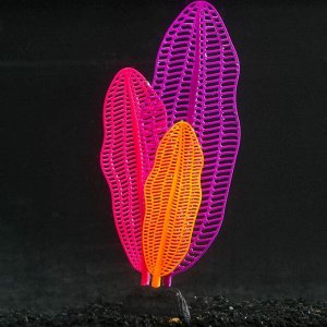 Растение силиконовое аквариумное, светящееся в темноте, 6 х 19 см, цветное