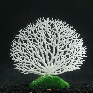 Декоративный коралл Горгонария силиконовый, светящийся, 4,5 х 14 х 14 см, белый