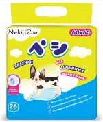 MANEKI / Пеленки для домашних животных &quot;NekiZoo&quot; гигиенические впитывающие, одноразовые, гелевые, с липучками, размер 60х60 см, 26 шт./упаковка