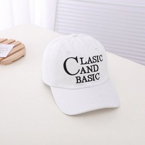 Детская кепка, надпись "Clasic and basic", цвет белый