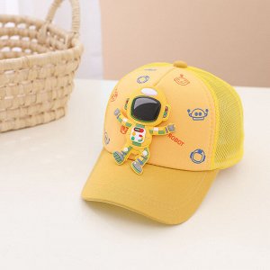 Детская кепка, принт "Космонавт", цвет желтый