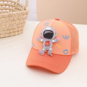 Детская кепка, принт "Космонавт", цвет апельсиновый