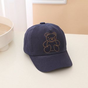 Детская кепка, принт "Медведь", цвет темно-синий