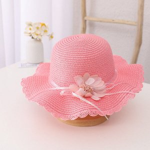 Детская шляпка с цветком, цвет розовый