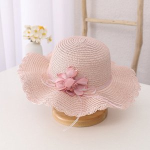 Детская шляпка с цветком, цвет светло-розовый