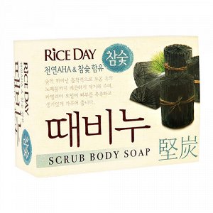 CJ LION мыло-скраб для тела с Древесным углем Rice Day Scrub Body Soap 100 гр