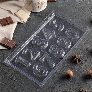 Форма для шоколада «Цифры», 10 ячеек, 22×11 см