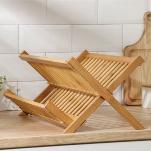 Сушилка для посуды Доляна «Бамбуковый лес», 2 яруса, 47*30 см, бамбук