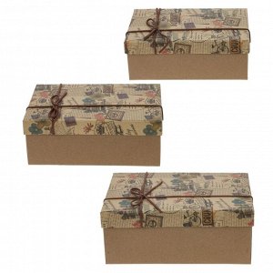 Коробка подарочная, набор из 3-х шт, L16 W23 H9 см