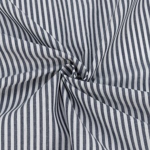 Рубашечная ткань на отрез №7 Полоса цвет темно-синий