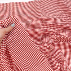 Рубашечная ткань на отрез №9 Клетка цвет красный