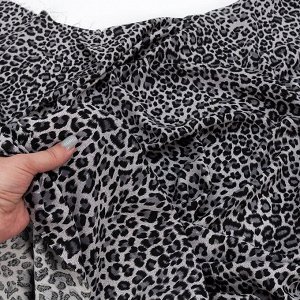 Ткань на отрез штапель 150 см Леопард 2809-1 цвет серый