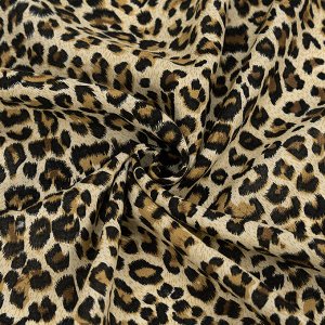 Ткань на отрез штапель 150 см Леопард 2809-2 цвет коричневый