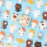 Набор наклеек &quot;The Cat Family&quot;, 45 шт.