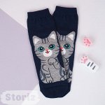 Мини-носочки &quot;Real Cats&quot; темно-синий, 36-38 р.