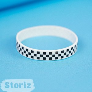 Браслет силиконовый "Black&White" белый (3 ряда)