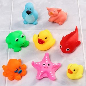 Набор игрушек для игры в ванне «Друзья 3», 8 шт, цвет МИКС