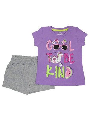 CSKG 90100-44-317 Комплект для девочки (футболка, шорты),фиолетовый