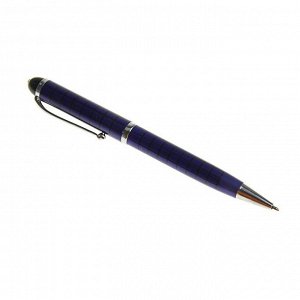 Ручка шариковая, подарочная, поворотная Calligrata "Шотландка", в пластиковом футляре, синяя с серебристыми вставками