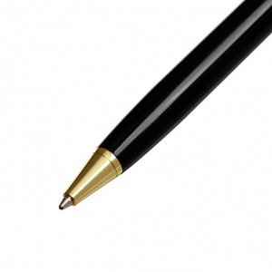 Ручка подарочная шариковая Calligrata New, в кожзам футляре, поворотная, корпус чёрный с золотым