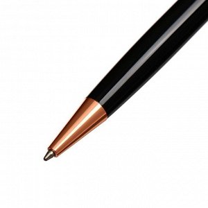 Ручка подарочная, шариковая "Тонга" в кожзам футляре, поворотная, корпус черный с золотым