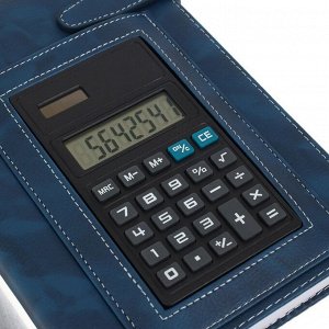 Органайзер А5, 140 листов в клетку, с хлястиком, с калькулятором, обложка ПВХ, МИКС