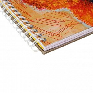 Скетчбук Calligrata, 170 х 170 мм, 55 листов, твёрдая обложка, "Сад", металлизированный картон с объёмным рисунком, блок 80 г/м2 + 5 листов тонированной бумаги