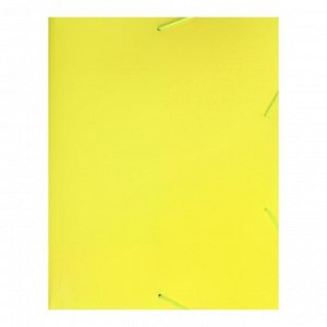 Папка на резинке А4, 500 мкм,  "Neon", корешок 30 мм, неоновая, жёлтая