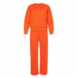 Комплект женский повседневный (свитшот и брюки), оранжевый