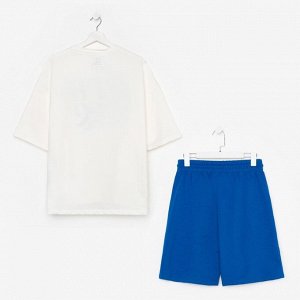 Комплект повседневный женский (футболка/шорты), 01190-ALT цвет синий